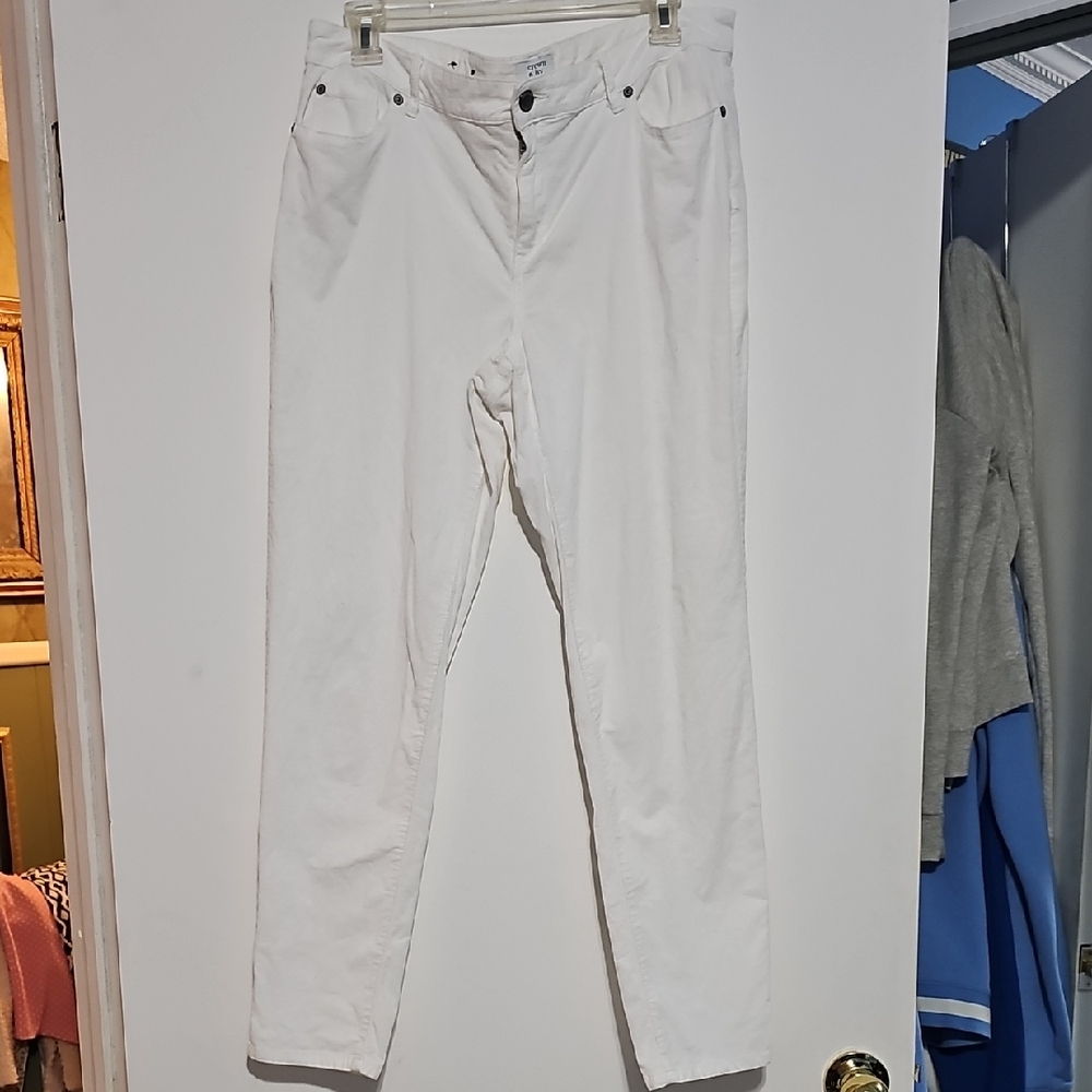 Crown & Ivy Off White Corduroy Pants Sz 12 Fall Winter 5 Pocket Jean